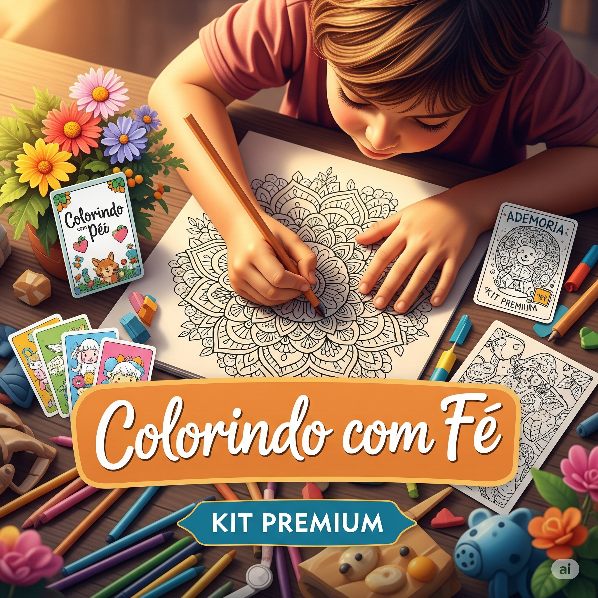 Kit Premium - Livros de Colorir Cristãos + Bônus